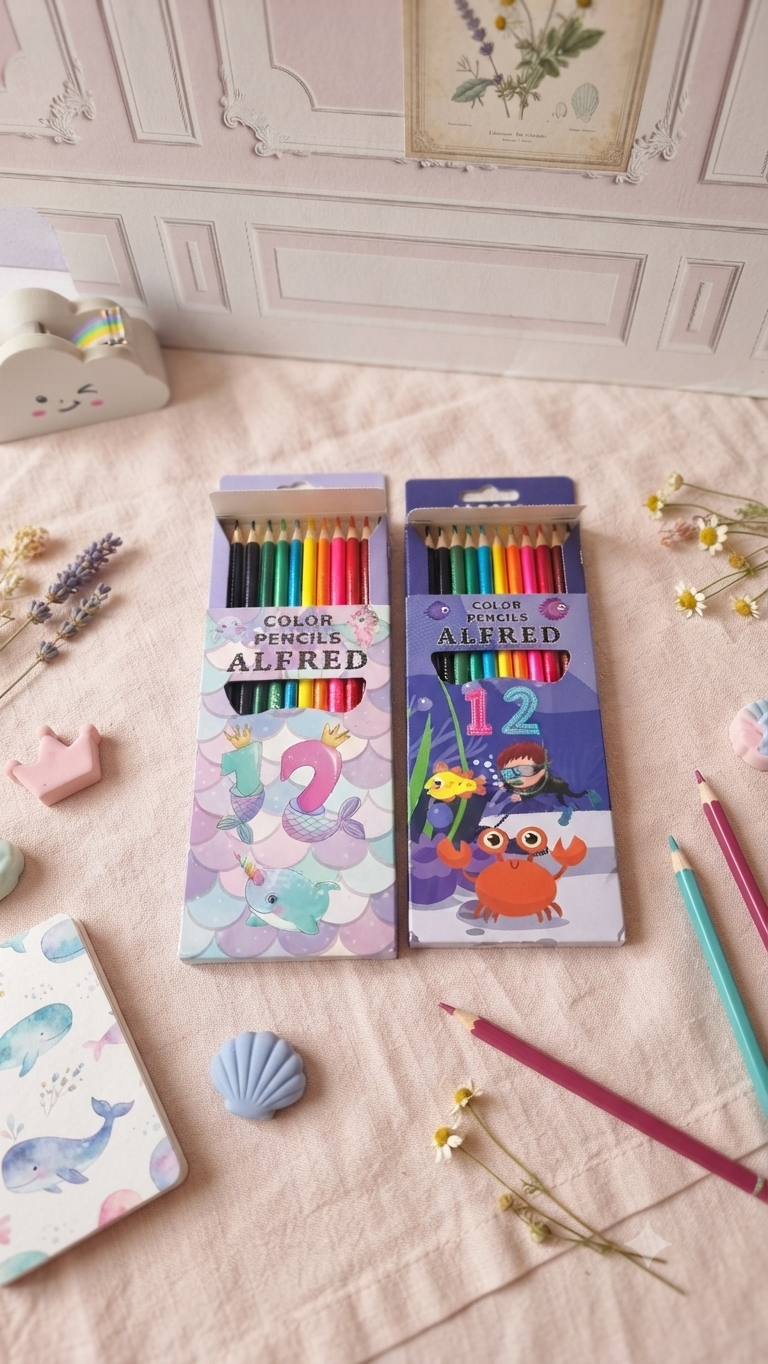 12-color Elfird triangular colored pencils