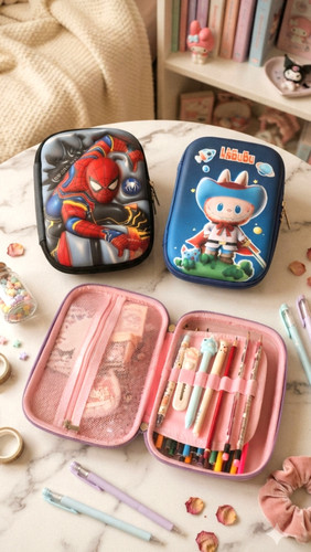 Large tablet pencil case with Kuromi and Labubu designs