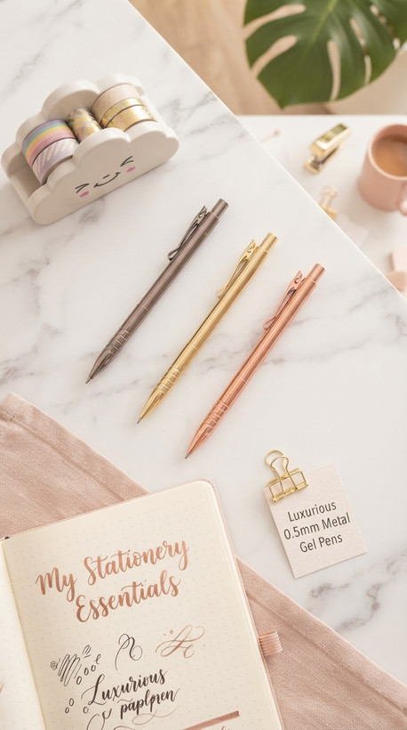 Metallic design mechanical pencil in gray gold and copper colors